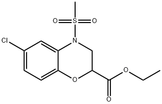 ETHYL 6-CHLORO-4-(METHYLSULFONYL)-3,4-DIHYDRO-2H-1,4-BENZOXAZINE-2-CARBOXYLATE Struktur