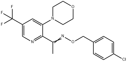 1-[3-MORPHOLINO-5-(TRIFLUOROMETHYL)-2-PYRIDINYL]-1-ETHANONE O-(4-CHLOROBENZYL)OXIME Struktur