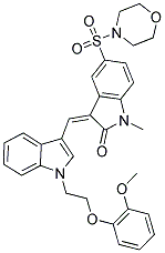 (Z)-3-((1-(2-(2-METHOXYPHENOXY)ETHYL)-1H-INDOL-3-YL)METHYLENE)-1-METHYL-5-(MORPHOLINOSULFONYL)INDOLIN-2-ONE Struktur