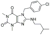 7-(4-CHLOROBENZYL)-8-(ISOPENTYLAMINO)-1,3-DIMETHYL-1H-PURINE-2,6(3H,7H)-DIONE Struktur