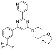 8-[2-PYRIDIN-3-YL-6-(3-TRIFLUOROMETHYL-PHENYL)-PYRIMIDIN-4-YL]-1,4-DIOXA-8-AZA-SPIRO[4.5]DECANE Struktur