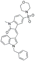 (Z)-3-((1-BENZYL-1H-INDOL-3-YL)METHYLENE)-1-METHYL-5-(MORPHOLINOSULFONYL)INDOLIN-2-ONE Struktur