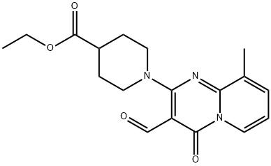 1-(3-FORMYL-9-METHYL-4-OXO-4H-PYRIDO[1,2-A]PYRIMIDIN-2-YL)-PIPERIDINE-4-CARBOXYLIC ACID ETHYL ESTER Struktur