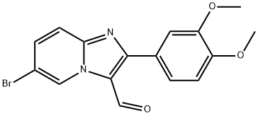 6-BROMO-2-(3,4-DIMETHOXY-PHENYL)-IMIDAZO[1,2-A]-PYRIDINE-3-CARBALDEHYDE Struktur