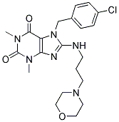 7-(4-CHLOROBENZYL)-1,3-DIMETHYL-8-(3-MORPHOLINOPROPYLAMINO)-1H-PURINE-2,6(3H,7H)-DIONE Struktur