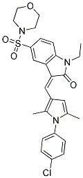 (Z)-3-((1-(4-CHLOROPHENYL)-2,5-DIMETHYL-1H-PYRROL-3-YL)METHYLENE)-1-ETHYL-5-(MORPHOLINOSULFONYL)INDOLIN-2-ONE Struktur