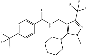 N-([1-METHYL-5-MORPHOLINO-3-(TRIFLUOROMETHYL)-1H-PYRAZOL-4-YL]METHYL)-4-(TRIFLUOROMETHYL)BENZENECARBOXAMIDE Struktur