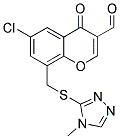 6-CHLORO-8-([(4-METHYL-4H-1,2,4-TRIAZOL-3-YL)THIO]METHYL)-4-OXO-4H-CHROMENE-3-CARBALDEHYDE Struktur