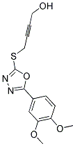 4-([5-(3,4-DIMETHOXYPHENYL)-1,3,4-OXADIAZOL-2-YL]THIO)BUT-2-YN-1-OL Struktur