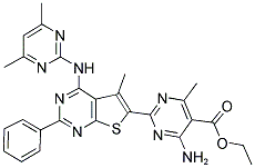 ETHYL 4-AMINO-2-(4-(4,6-DIMETHYLPYRIMIDIN-2-YLAMINO)-5-METHYL-2-PHENYLTHIENO[2,3-D]PYRIMIDIN-6-YL)-6-METHYLPYRIMIDINE-5-CARBOXYLATE Structure