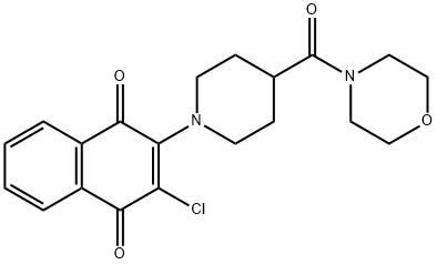 2-CHLORO-3-[4-(MORPHOLINOCARBONYL)PIPERIDINO]NAPHTHOQUINONE Struktur