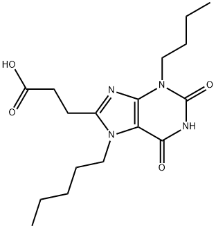 3-(3-BUTYL-2,6-DIOXO-7-PENTYL-2,3,6,7-TETRAHYDRO-1H-PURIN-8-YL)-PROPIONIC ACID Struktur