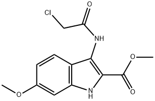 3-(2-CHLORO-ACETYLAMINO)-6-METHOXY-1H-INDOLE-2-CARBOXYLIC ACID METHYL ESTER Struktur