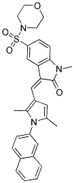 (Z)-3-((2,5-DIMETHYL-1-(NAPHTHALEN-2-YL)-1H-PYRROL-3-YL)METHYLENE)-1-METHYL-5-(MORPHOLINOSULFONYL)INDOLIN-2-ONE Struktur
