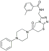 N-((4-ETHYL-5-(2-OXO-2-(4-PHENYLPIPERAZIN-1-YL)ETHYLTHIO)-4H-1,2,4-TRIAZOL-3-YL)METHYL)-3-METHYLBENZAMIDE Struktur