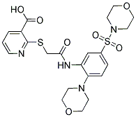 2-([5-(MORPHOLINE-4-SULFONYL)-2-MORPHOLIN-4-YL-PHENYLCARBAMOYL]-METHYLSULFANYL)-NICOTINIC ACID Struktur