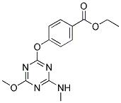 ETHYL 4-{[4-METHOXY-6-(METHYLAMINO)-1,3,5-TRIAZIN-2-YL]OXY}BENZOATE Struktur