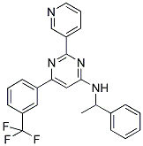 N-(1-PHENYLETHYL)-2-PYRIDIN-3-YL-6-[3-(TRIFLUOROMETHYL)PHENYL]PYRIMIDIN-4-AMINE Struktur