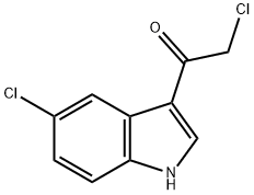 2-CHLORO-1-(5-CHLORO-1H-INDOL-3-YL)-ETHANONE Struktur