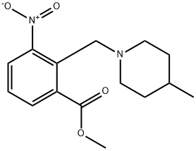 METHYL 2-[(4-METHYLPIPERIDINO)METHYL]-3-NITROBENZENECARBOXYLATE Struktur