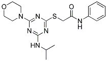 2-(4-(ISOPROPYLAMINO)-6-MORPHOLINO-1,3,5-TRIAZIN-2-YLTHIO)-N-PHENYLACETAMIDE Struktur