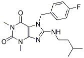 7-(4-FLUOROBENZYL)-8-(ISOPENTYLAMINO)-1,3-DIMETHYL-1H-PURINE-2,6(3H,7H)-DIONE Struktur