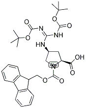 (2S,4S)-N-FMOC-GAMMA-[N,N'-BIS(BOC)-GUANIDINO]-PROLINE Struktur