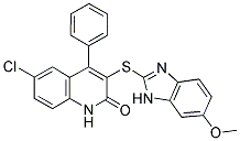 6-CHLORO-3-[(6-METHOXY-1H-BENZIMIDAZOL-2-YL)THIO]-4-PHENYLQUINOLIN-2(1H)-ONE Struktur