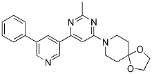 8-[2-METHYL-6-(5-PHENYL-PYRIDIN-3-YL)-PYRIMIDIN-4-YL]-1,4-DIOXA-8-AZA-SPIRO[4.5]DECANE Struktur