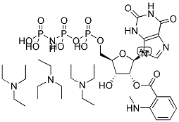 2'/3'-O-(N-METHYL-ANTHRANILOYL)-XANTHOSINE-5'-[(BETA,GAMMA)-IMIDO]TRIPHOSPHATE, TRIETHYLAMMONIUM SALT Struktur