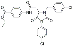 ETHYL 4-(2-(3-(4-CHLOROBENZYL)-1-(4-CHLOROPHENYL)-2,5-DIOXOIMIDAZOLIDIN-4-YL)ACETAMIDO)BENZOATE Struktur