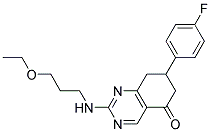 2-[(3-ETHOXYPROPYL)AMINO]-7-(4-FLUOROPHENYL)-7,8-DIHYDROQUINAZOLIN-5(6H)-ONE Struktur