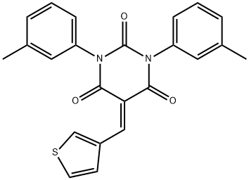 1,3-BIS(3-METHYLPHENYL)-5-(3-THIENYLMETHYLENE)-1,3-DIAZAPERHYDROINE-2,4,6-TRIONE Struktur