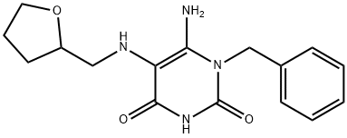 6-AMINO-1-BENZYL-5-[(TETRAHYDRO-FURAN-2-YLMETHYL)-AMINO]-1H-PYRIMIDINE-2,4-DIONE Struktur