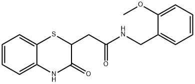 N-(2-METHOXYBENZYL)-2-(3-OXO-3,4-DIHYDRO-2H-1,4-BENZOTHIAZIN-2-YL)ACETAMIDE Struktur