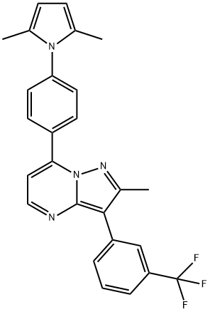 7-[4-(2,5-DIMETHYL-1H-PYRROL-1-YL)PHENYL]-2-METHYL-3-[3-(TRIFLUOROMETHYL)PHENYL]PYRAZOLO[1,5-A]PYRIMIDINE Struktur