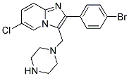 2-(4-BROMO-PHENYL)-6-CHLORO-3-PIPERAZIN-1-YLMETHYL-IMIDAZO[1,2-A]PYRIDINE Struktur