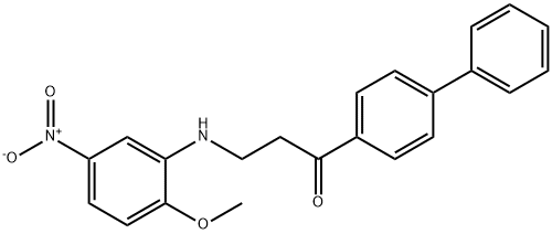 1-[1,1'-BIPHENYL]-4-YL-3-(2-METHOXY-5-NITROANILINO)-1-PROPANONE Struktur