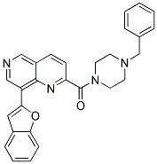 (8-BENZOFURAN-2-YL-[1,6]NAPHTHYRIDIN-2-YL)-(4-BENZYL-PIPERAZIN-1-YL)-METHANONE Struktur