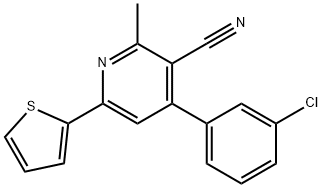 4-(3-CHLOROPHENYL)-2-METHYL-6-(2-THIENYL)NICOTINONITRILE Struktur