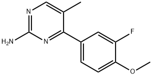 4-(3-FLUORO-4-METHOXYPHENYL)-5-METHYL-2-PYRIMIDINAMINE Struktur