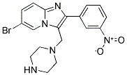 6-BROMO-2-(3-NITRO-PHENYL)-3-PIPERAZIN-1-YLMETHYL-IMIDAZO[1,2-A]PYRIDINE Struktur