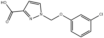 1-(3-CHLORO-PHENOXYMETHYL)-1 H-PYRAZOLE-3-CARBOXYLIC ACID Struktur