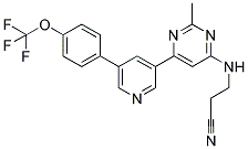 3-[(2-METHYL-6-(5-[4-(TRIFLUOROMETHOXY)PHENYL]PYRIDIN-3-YL)PYRIMIDIN-4-YL)AMINO]PROPANENITRILE Struktur