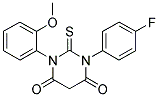 1-(4-FLUOROPHENYL)-3-(2-METHOXYPHENYL)-2-THIOXODIHYDROPYRIMIDINE-4,6(1H,5H)-DIONE Struktur