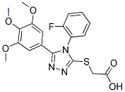 [[4-(2-FLUOROPHENYL)-5-(3,4,5-TRIMETHOXYPHENYL)-4H-1,2,4-TRIAZOL-3-YL]THIO]ACETIC ACID Struktur