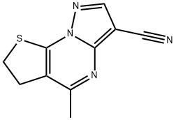 5-METHYL-6,7-DIHYDROPYRAZOLO[1,5-A]THIENO[3,2-E]PYRIMIDINE-3-CARBONITRILE Struktur