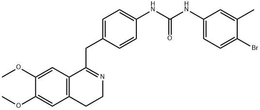 1-(4-((6,7-DIMETHOXY(3,4-DIHYDROISOQUINOLYL))METHYL)PHENYL)-3-(4-BROMO-3-METHYLPHENYL)UREA Struktur