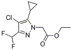 (4-CHLORO-5-CYCLOPROPYL-3-DIFLUOROMETHYL-PYRAZOL-1-YL)-ACETIC ACID ETHYL ESTER Struktur