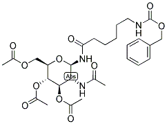 2-ACETAMIDO-2-DEOXY-3,4,6-TRI-O-ACETYL-N[N-(BENZYLOXYCARBONYL)-E-AMINOCAPROYL]-B-D-GLUCOPYRANOSYLAMINE Struktur